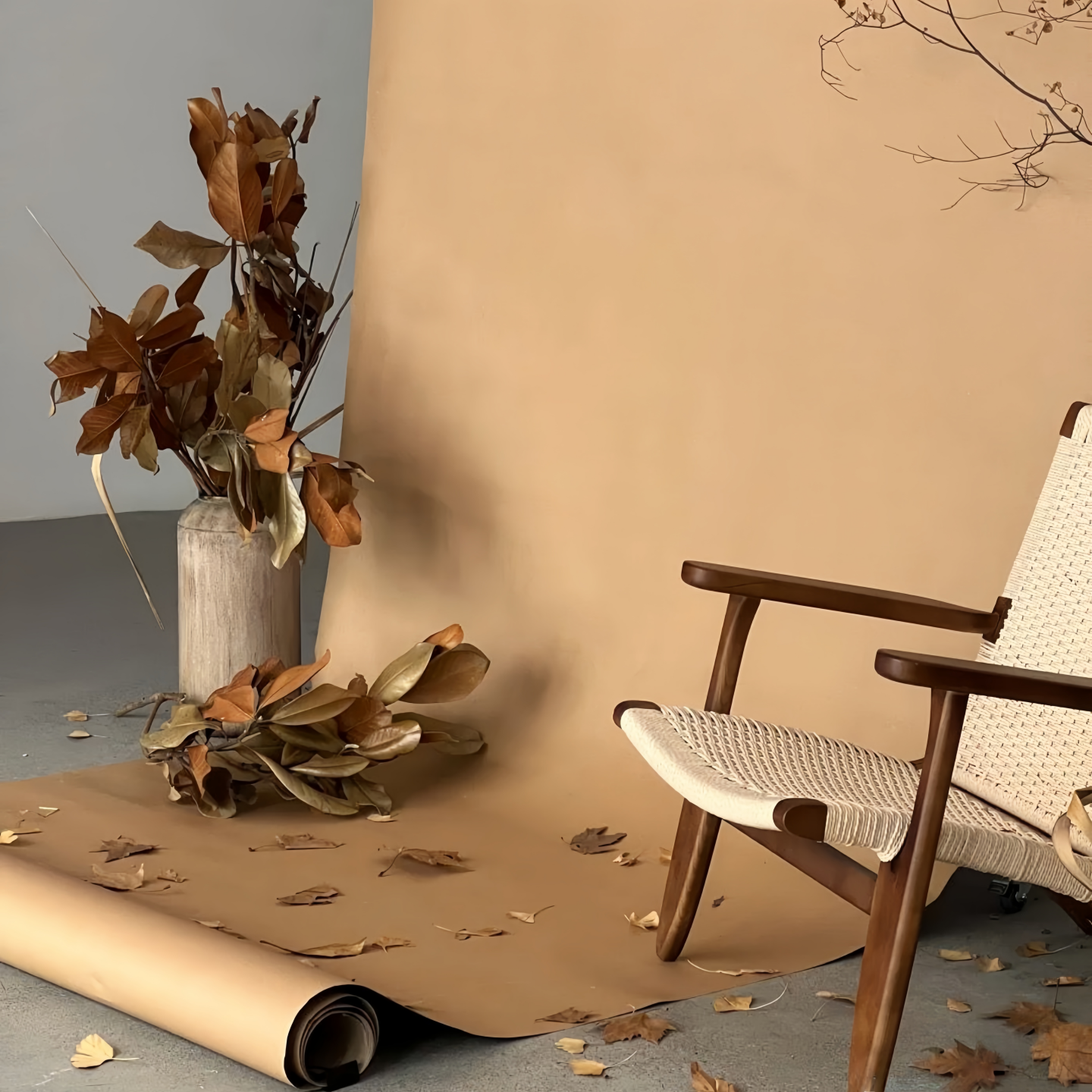 秋季氛围长卷牛皮纸卷草垛商场橱窗造景装饰摆件秋日落叶打卡布置,淘宝优惠券,粉丝福利购,淘宝优惠卷