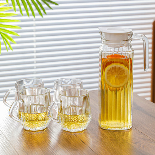 冷水壶玻璃耐高温凉水壶大容量茶壶家用凉水杯开水容器果汁壶扎壶 - 图3