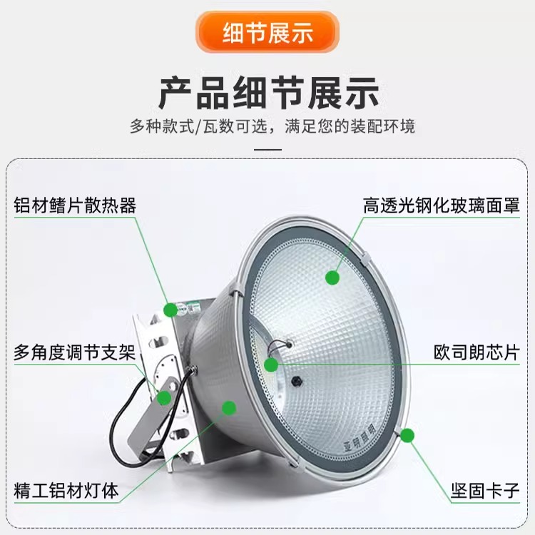 led塔吊灯建筑之星大功率工地施工照明灯户外防水探照灯射灯 - 图2