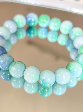 马卡龙水染瓷珠手串男女情侣爆款