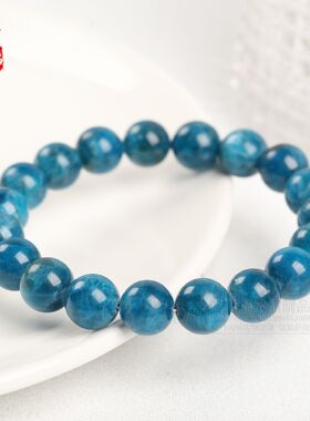 2026蓓蓓福水晶 天然蓝磷辉手链 蓝色锂辉石手串 蓝色水晶DIY散珠