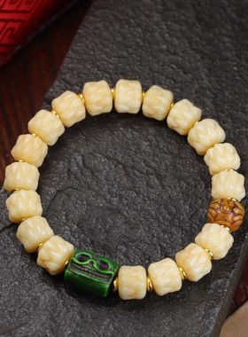 2026藏传回流骆驼骨手串雕刻吞噬藏式文玩男女情侣手链驼骨