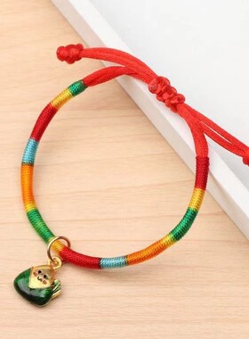 2026端午节五彩手链手工编织手绳男女儿童情侣宝宝粽子五月节礼物