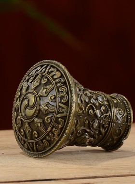 2026唐卡轴头铜合金西藏雕花装饰画装裱字画挂画卷轴挂件保护头