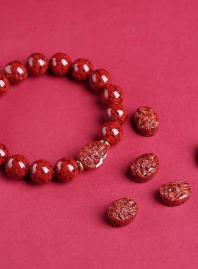 2026原矿朱砂透光晶体砂本命佛手串紫金砂帝王红砂男女款手串