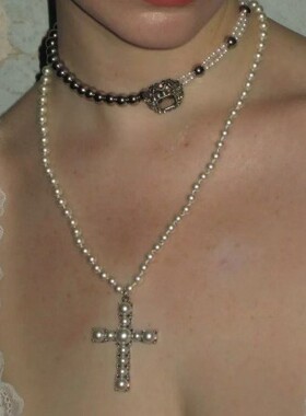 2026复古单层珍珠质感项链女高级感极简ins风百搭小众锁骨链优雅