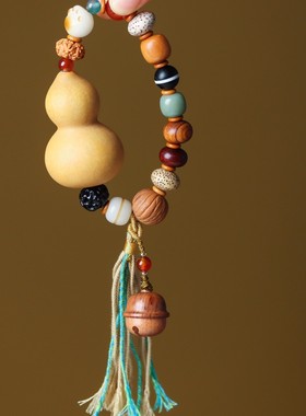 2026多宝葫芦手串福禄葫芦流苏款手持手串多彩创意DIY汽车装饰品