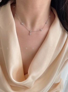2026新款简约多花星星日韩璀璨锆石锁骨链轻奢小众精致气质项链