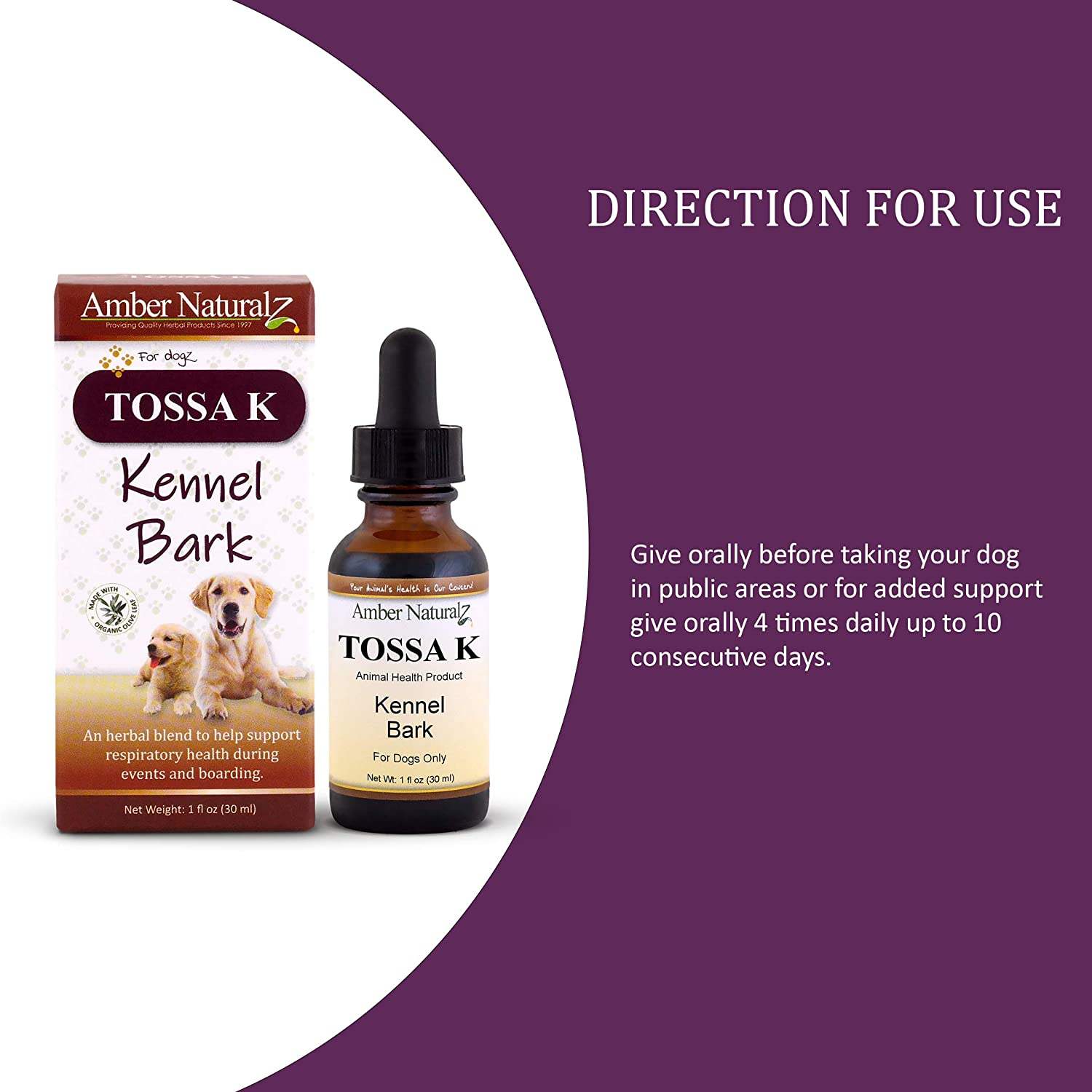 AMBER NATURALZ - TOSSA K - Kennel Bark - for Dogz - 1 Ounce - 图1