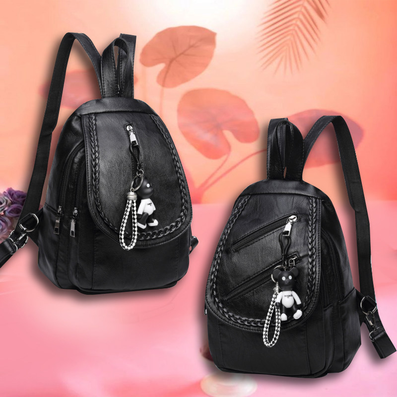 双肩包女2020休闲软皮旅行小书包 爱惜莲双肩背包