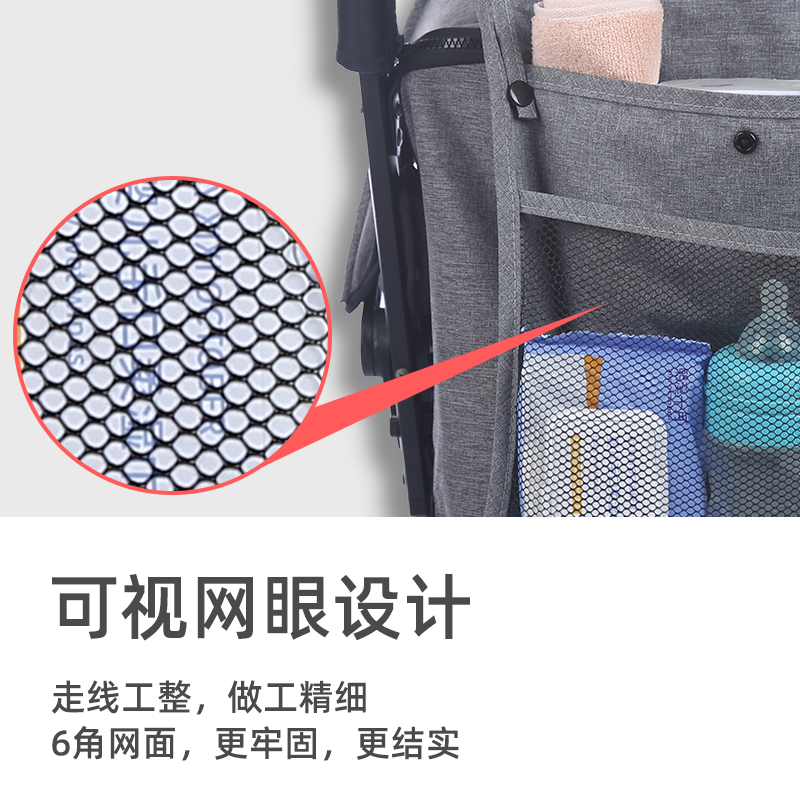 婴儿车收纳袋多功能通用大容量置物袋儿童遛娃神器宝宝手推车挂袋 - 图3