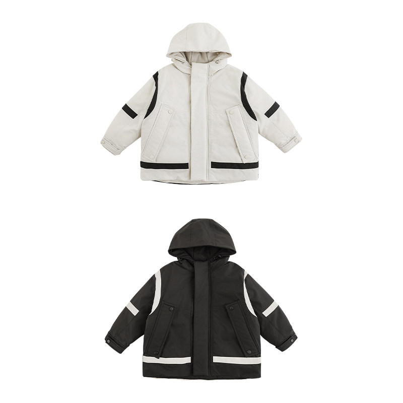 幼悠男童2025新款拼色连帽冲锋衣羽绒服冬季杜邦三防保暖儿童外套,淘宝优惠券,粉丝福利购,淘宝优惠卷