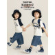 Youyou Boys Comic Little Boss Series Summer Simple Loose Short-sleeved Korean Style Shirt and Jeans Multi-piece Set