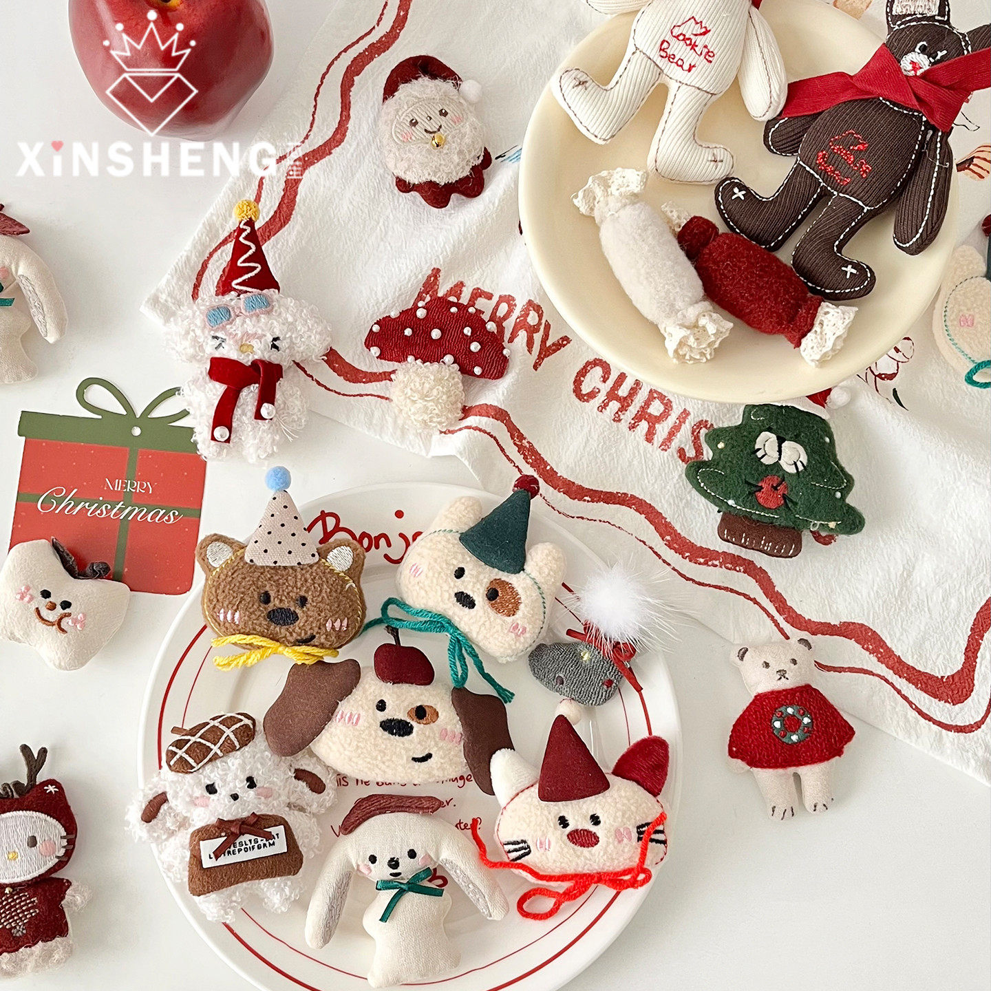 【圣诞节新品】芯苼 卡通配饰 节日礼物鲜花束包装配件圣诞树挂饰,淘宝优惠券,粉丝福利购,淘宝优惠卷