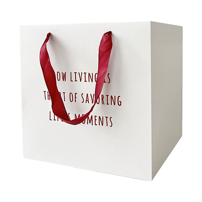 芯苼 原创红色英文手提袋 花店简约高级鲜花束礼品包装袋花艺资材,淘宝优惠券,粉丝福利购,淘宝优惠卷