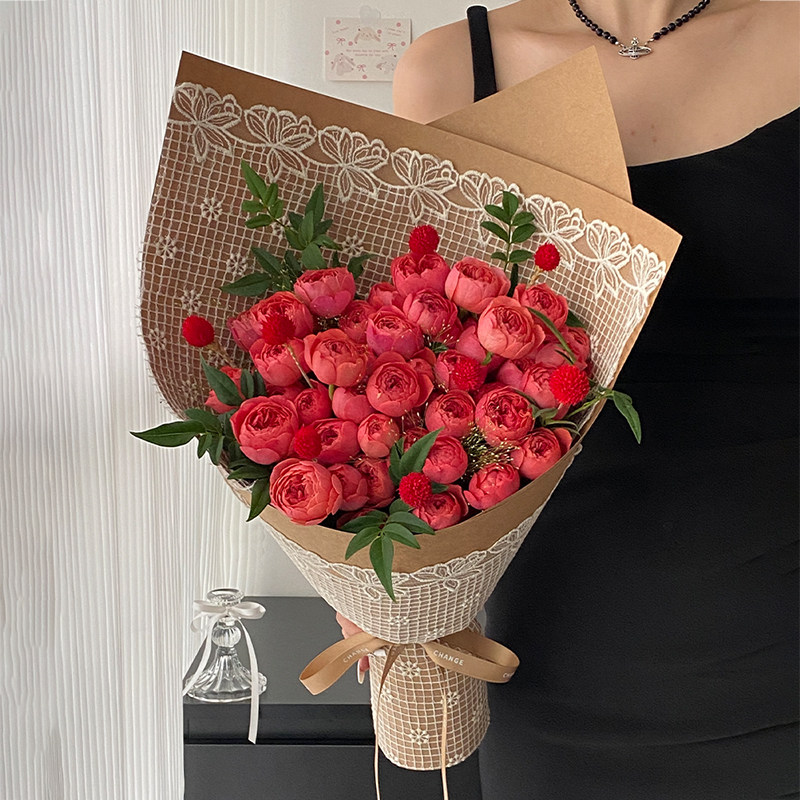 芯苼 蕾丝刺绣镂空布艺 花店精致鲜花花束复古包花布花艺包装资材,淘宝优惠券,粉丝福利购,淘宝优惠卷