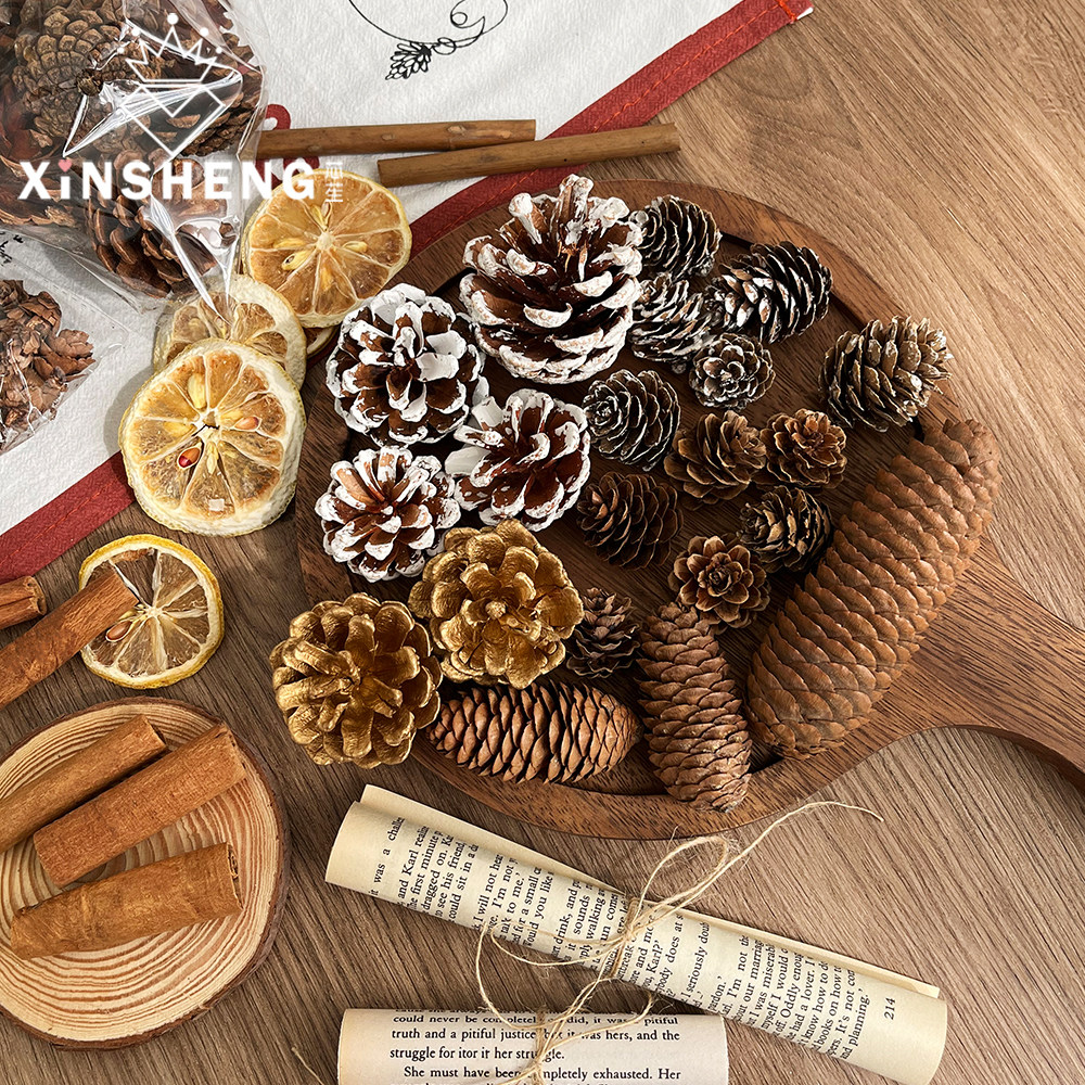 芯苼 松果系列手工DIY礼物藤圈花环装饰材料花束配饰天然花艺资材,淘宝优惠券,粉丝福利购,淘宝优惠卷