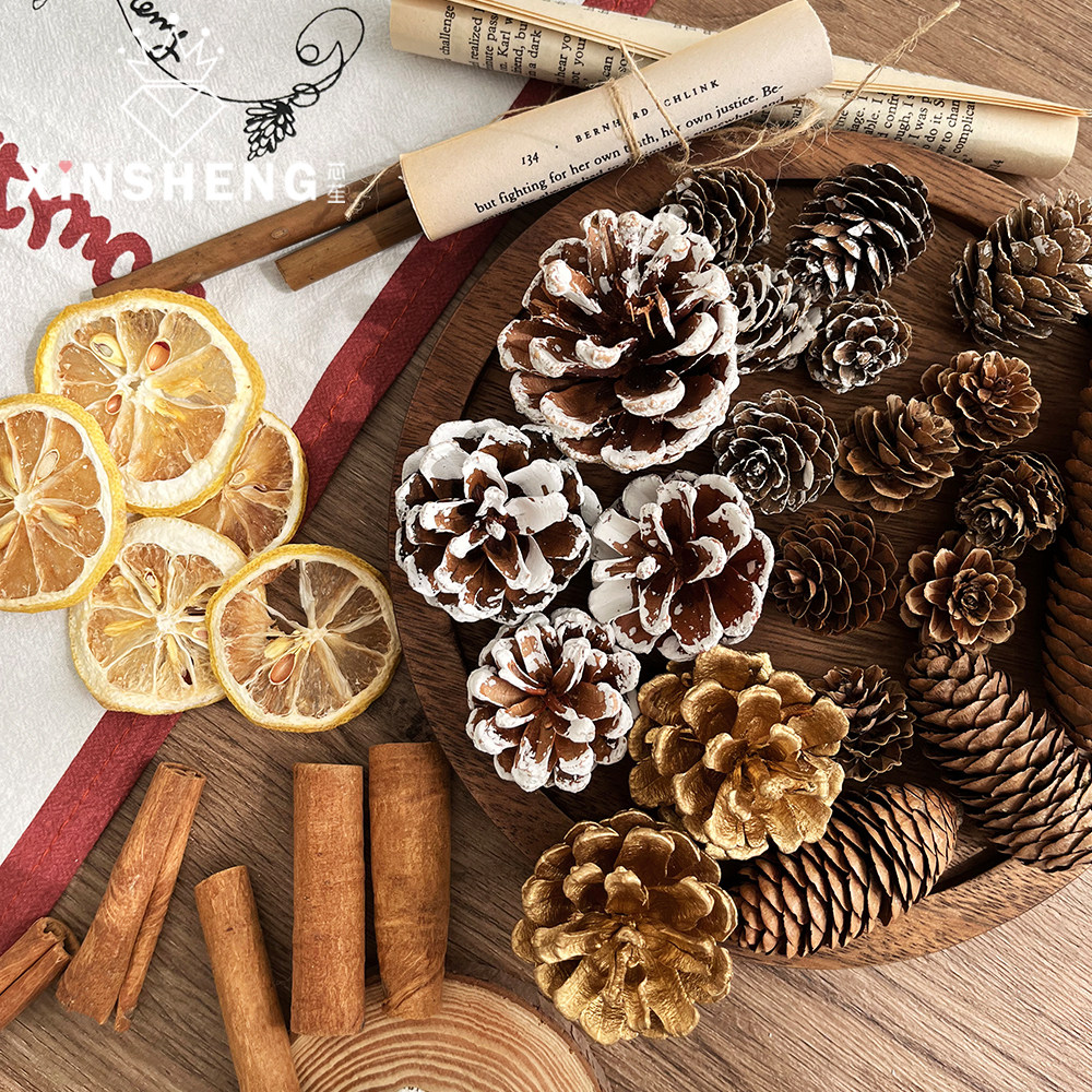 芯苼 松果系列手工DIY礼物藤圈花环装饰材料花束配饰天然花艺资材,淘宝优惠券,粉丝福利购,淘宝优惠卷