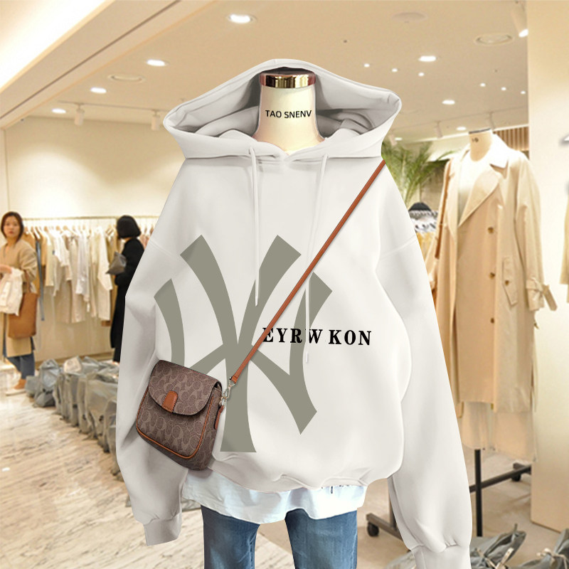 韩国加绒长袖2022秋冬新款连帽卫衣 haadid卫衣/绒衫