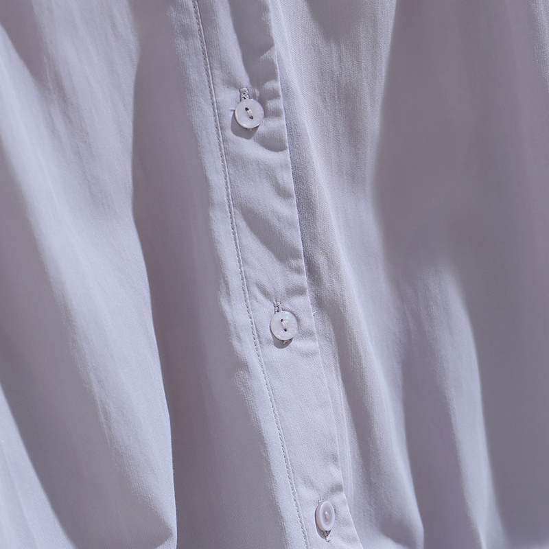 韩国v领雪纺中袖2022夏季新款衬衫 haadid衬衫