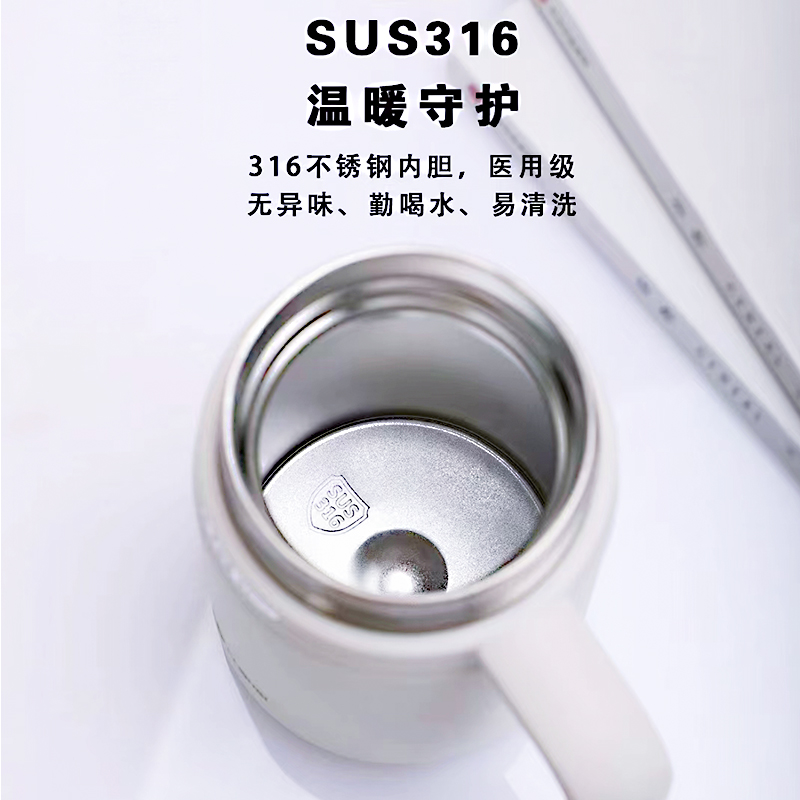 金力智能大容量保温杯男女高档商务316不锈钢办公室带把手泡茶杯-图2