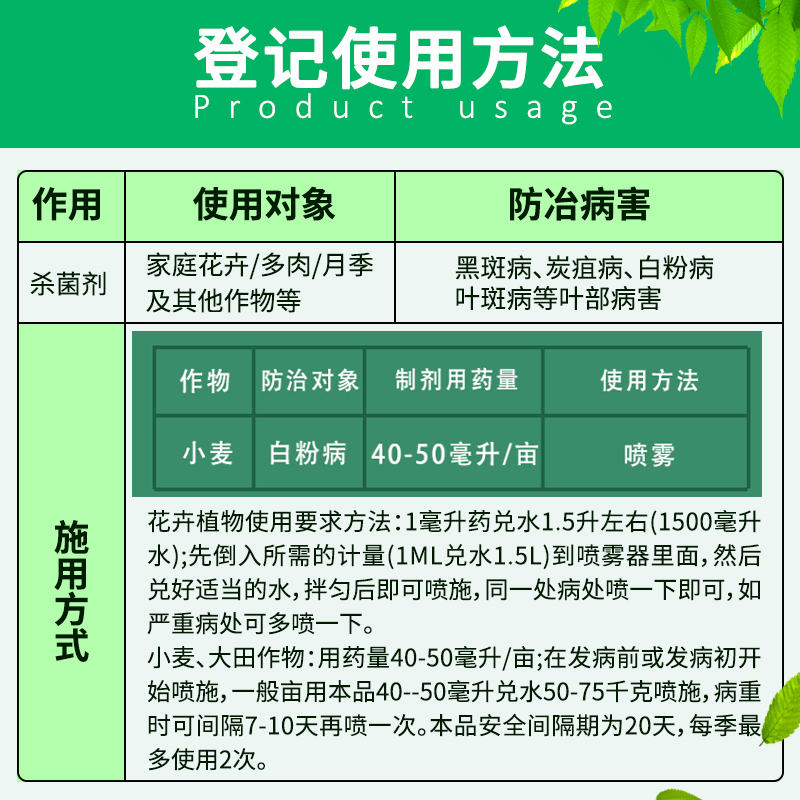 国光三唑酮粉锈宁花卉绣球草花苗木草坪月季果树花椒锈病白粉病 - 图2