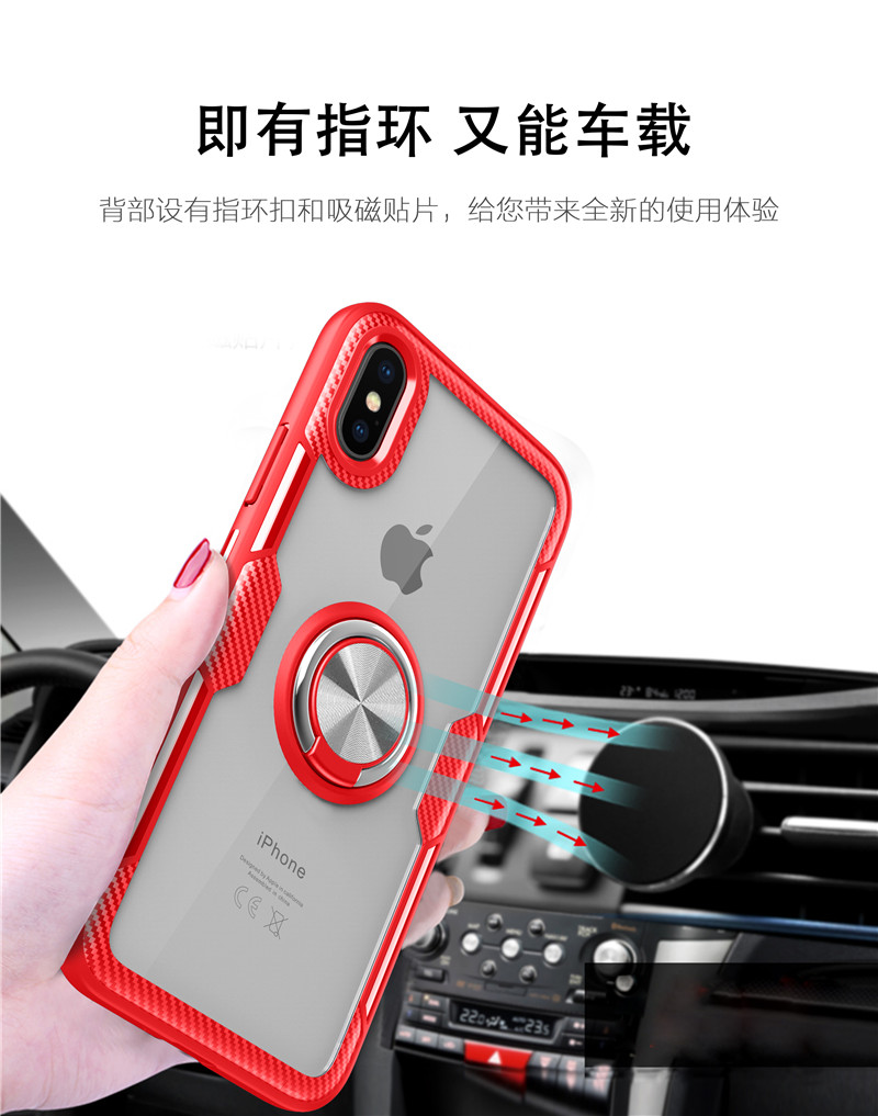 适用苹果X手机壳iPhoneX全包防摔套硅胶iPhone XSMax透明玻璃指环潮牌iPhoneXMax新iponex外壳XMax男磁吸支架