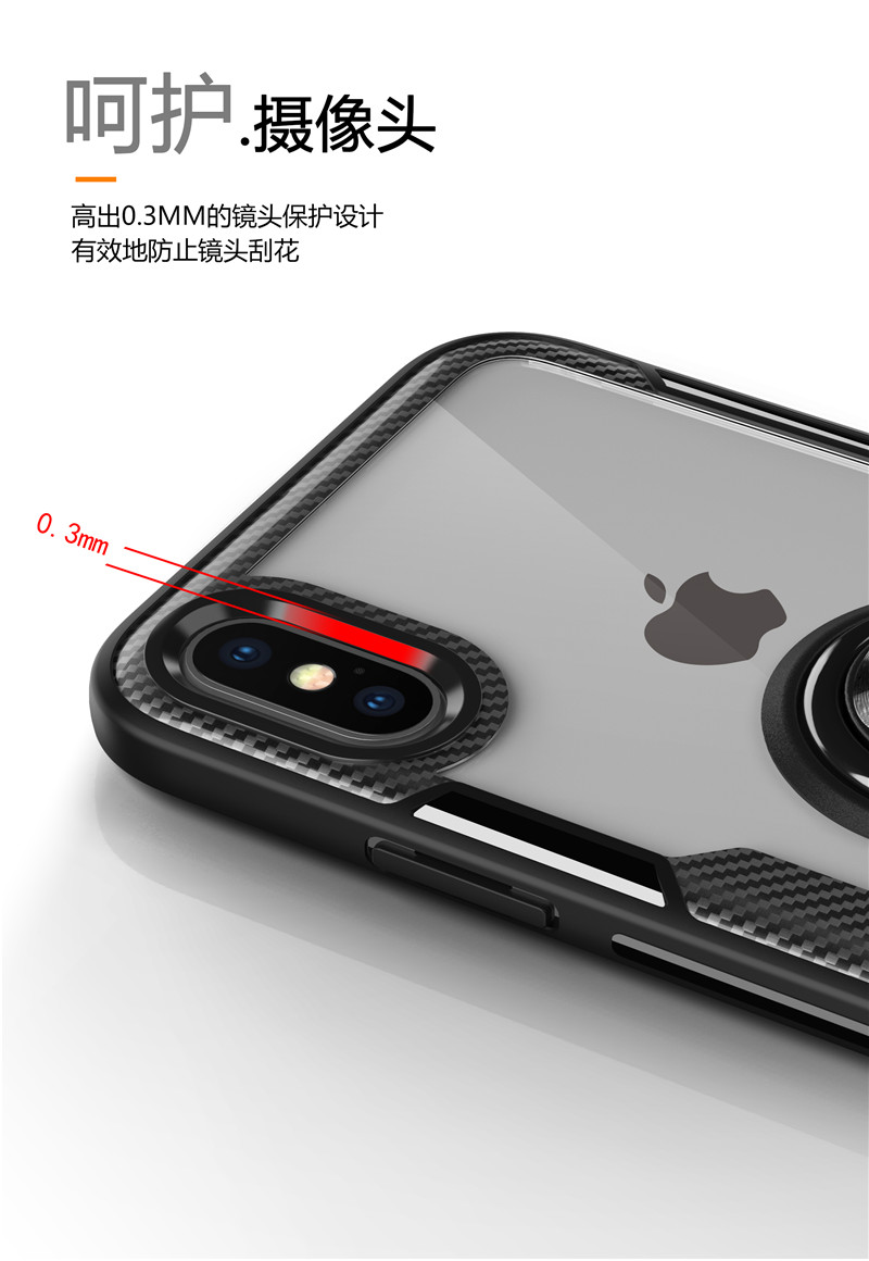 适用苹果X手机壳iPhoneX全包防摔套硅胶iPhone XSMax透明玻璃指环潮牌iPhoneXMax新iponex外壳XMax男磁吸支架