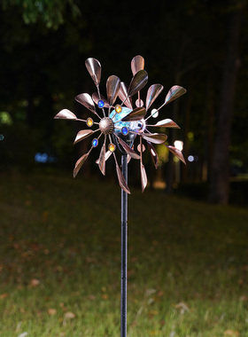 铁艺风车户外摆件家居招财装饰品花园风车庭院风车菜园装饰摆件