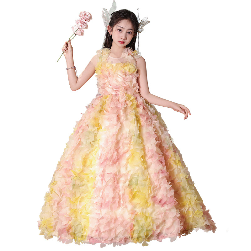 中大儿童礼服青少年连衣裙花仙子生日公主裙女童钢琴演出服主持人 - 图3