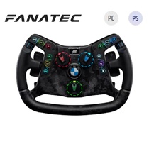 FANATEC BMW M4 GT3 steering wheel analog racing real car compared to a simulated racing steering wheel