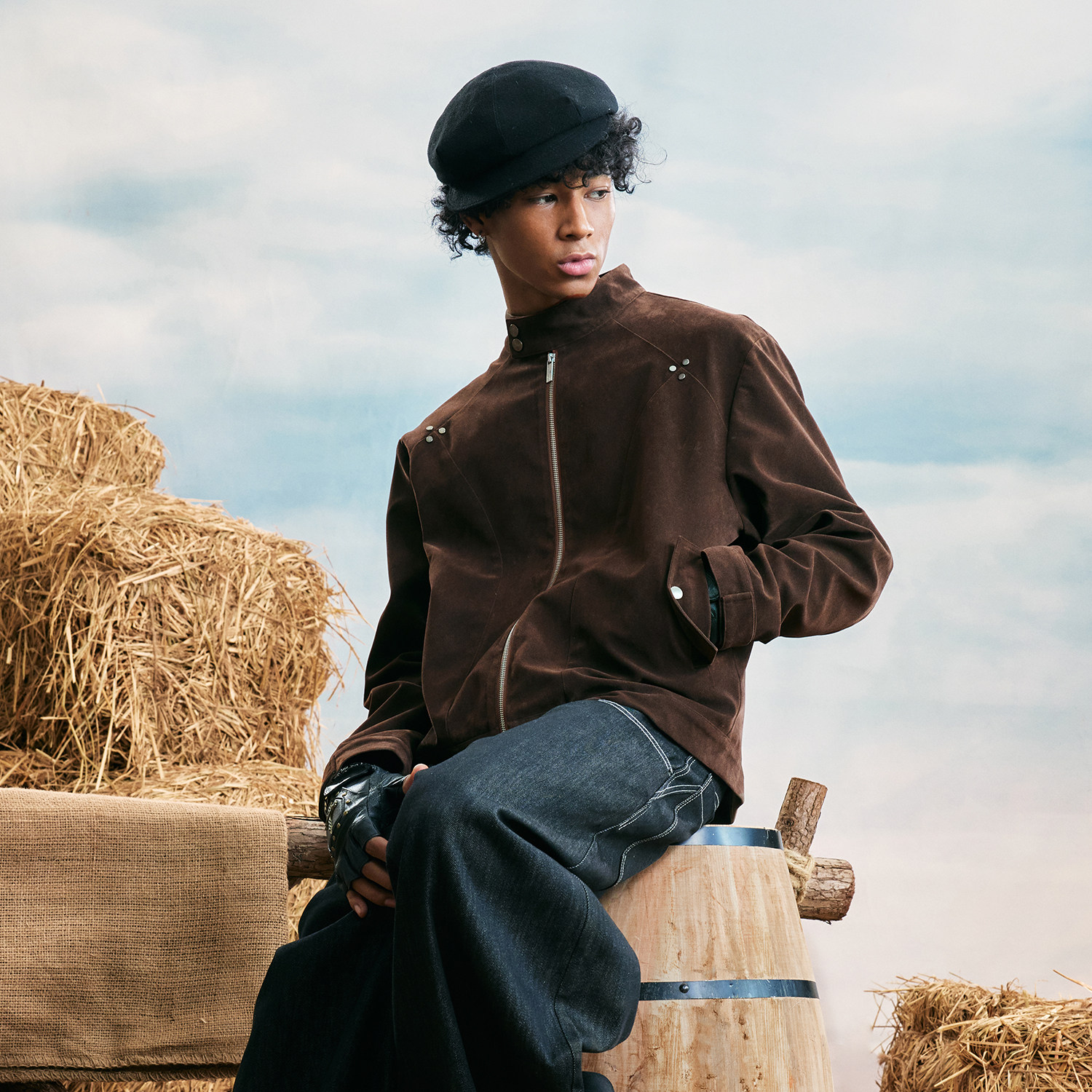 WAITINGWAVE复古麂皮绒夹克男哈灵顿潮牌休闲立领工装外套女,淘宝优惠券,粉丝福利购,淘宝优惠卷