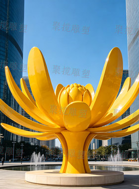 不锈钢大型花朵雕塑定制景观地标建筑广场公园林铁艺异形小品装置