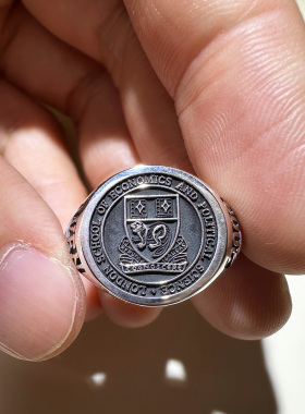 柒玥男女925银时尚大学纪念戒指