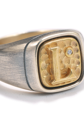 尾指自定义字母男女925银复古