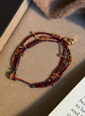 国风葫芦复古新年串珠手链女红色