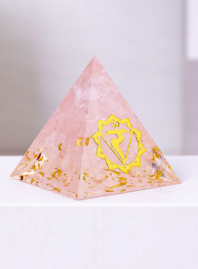 水晶碎石滴胶金字塔摆件能量塔工艺品三角形工艺装饰品青金石招财