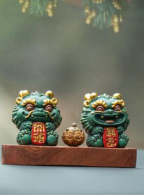 国潮个性车载中控台开业暴富生肖龙汽车香薰摆件桌面装饰