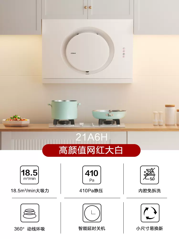 老板21A5H抽油烟机小型家用厨房大吸力侧吸脱排吸油烟机免拆洗