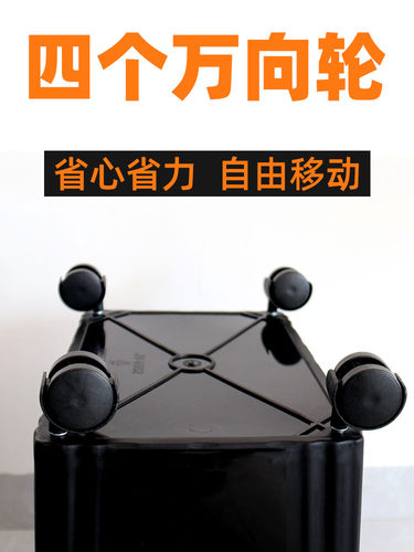 塑料带轮子大号法式养花桶醒花桶防摔个性收纳桶长方形深水鲜花桶 - 图0