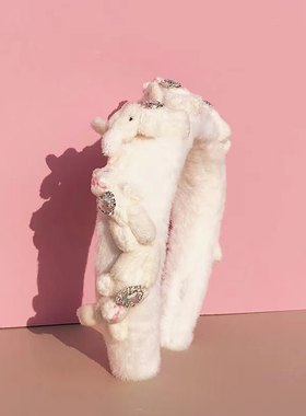 My Rosebar官方店小众设计气质Snow Bunny小兔子毛绒发箍