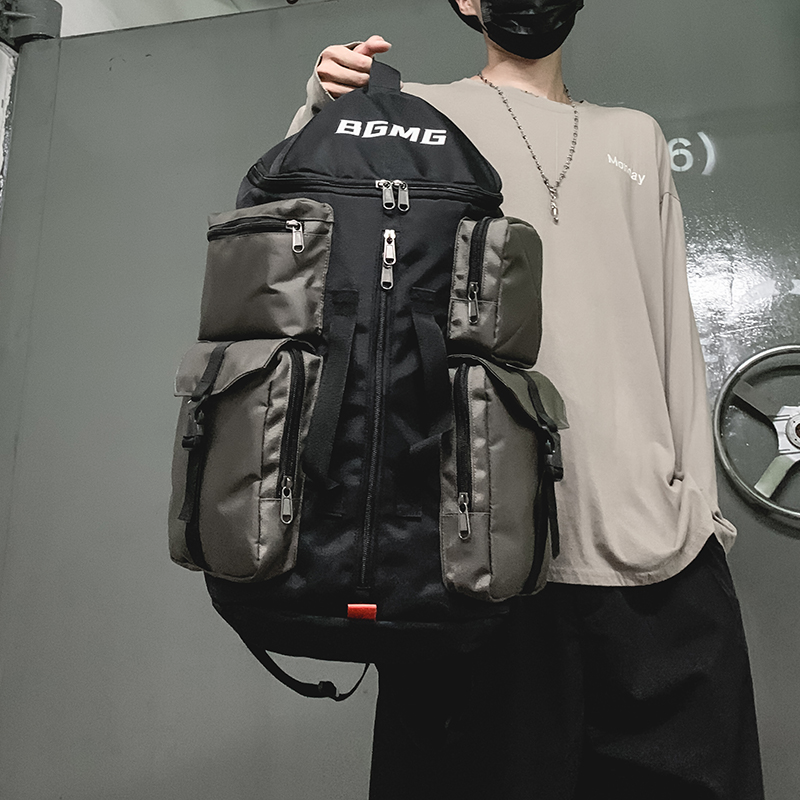 潮牌多功能潮流男军事机能登山包 仟仁狮双肩背包