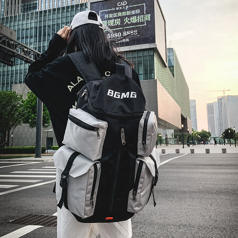 潮牌多功能潮流男军事机能登山包 仟仁狮双肩背包