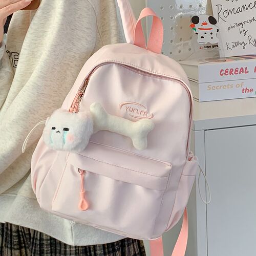 蓝色书包女生小学生超轻出游儿童女孩双肩包初中生女童轻便小背包 - 图1