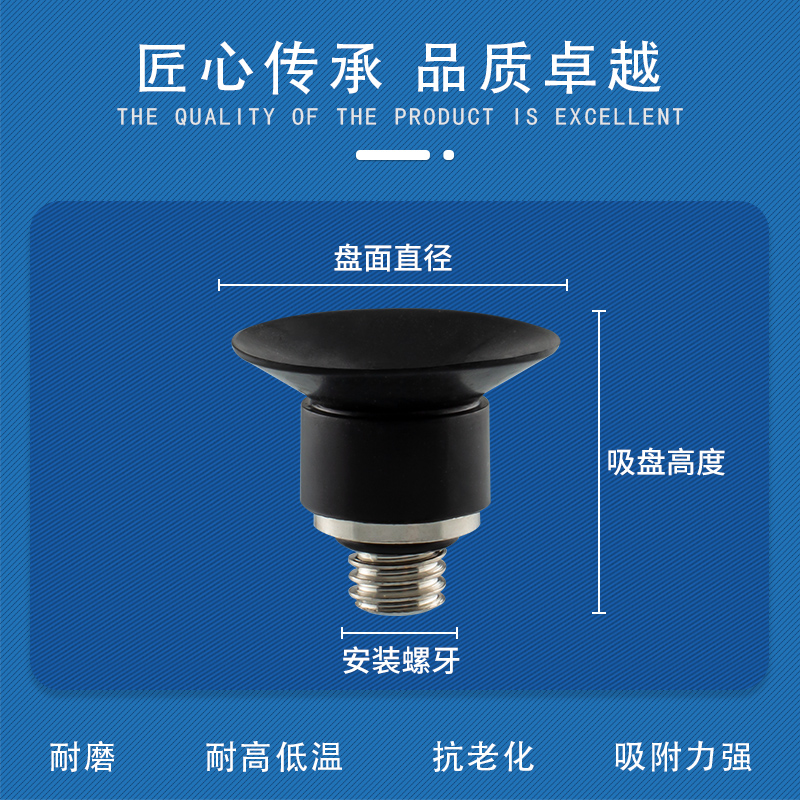 机械手真空吸盘 ZP2-10MUN系列配件金具头黑色防静电吸嘴工业气动 - 图1