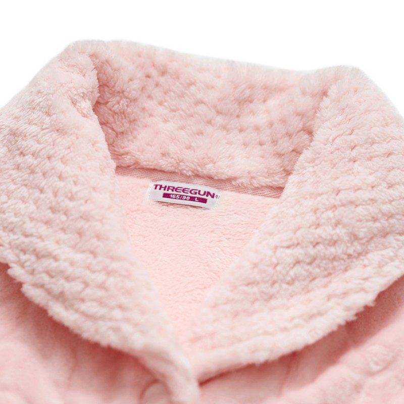 三枪清仓珊瑚绒秋冬剪花菠萝格睡衣 三枪outlets店睡衣/家居服套装