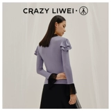 [Li Weilian name] Саннан листовой листовой рукав сетчатой ​​рубашка с дном женская и осенняя и зимнее нижнее белье мисс мисс. Ношение тепла