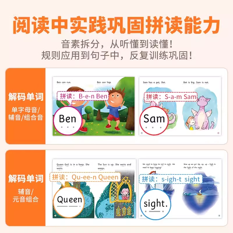盖世童书 Booklife Readers英语自然拼读解码书 点读版 英语教材绘本0-3岁分级阅读图书 少儿英文学习支持小怪兽5G点读笔点读,淘宝优惠券,粉丝福利购,淘宝优惠卷