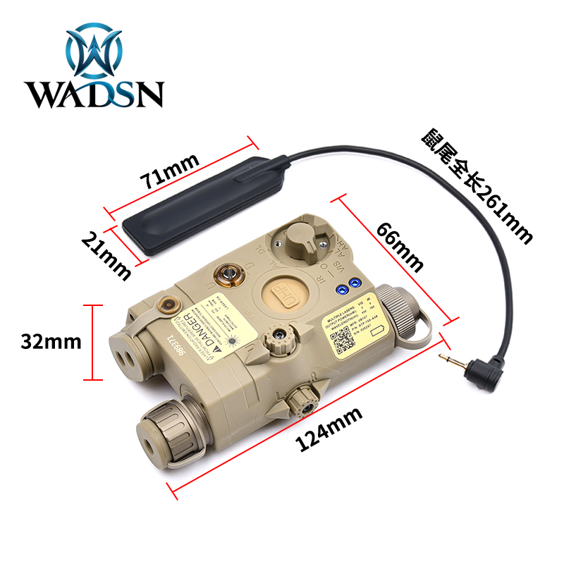 WADSN沃德森战术海外版peq-15镭射指示器红绿激光照明UHP电池盒 - 图2