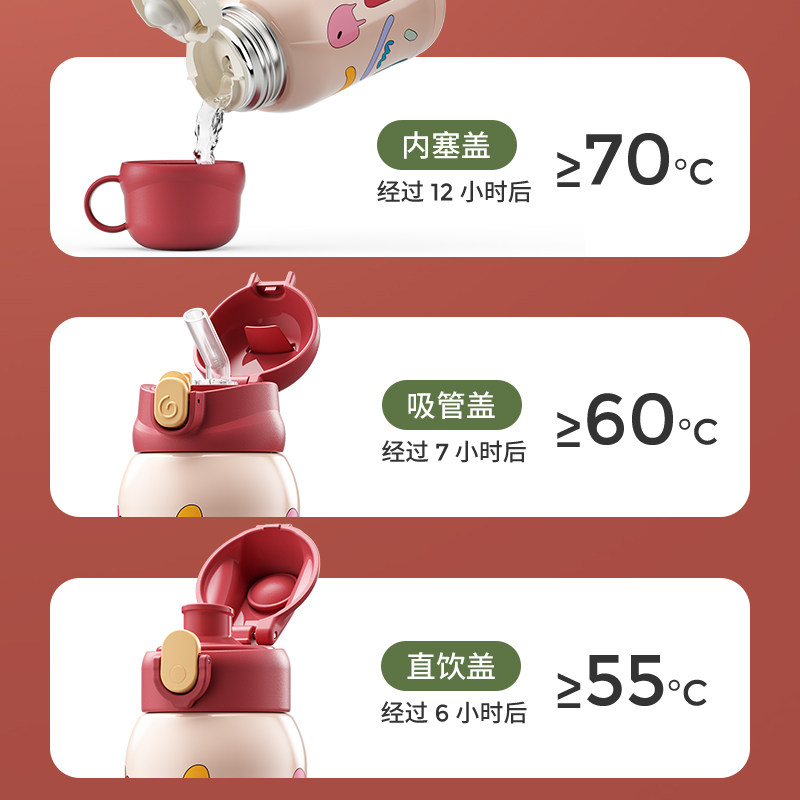 小袋鼠巴布保温杯女高颜值吸管水壶 小袋鼠巴布保温杯